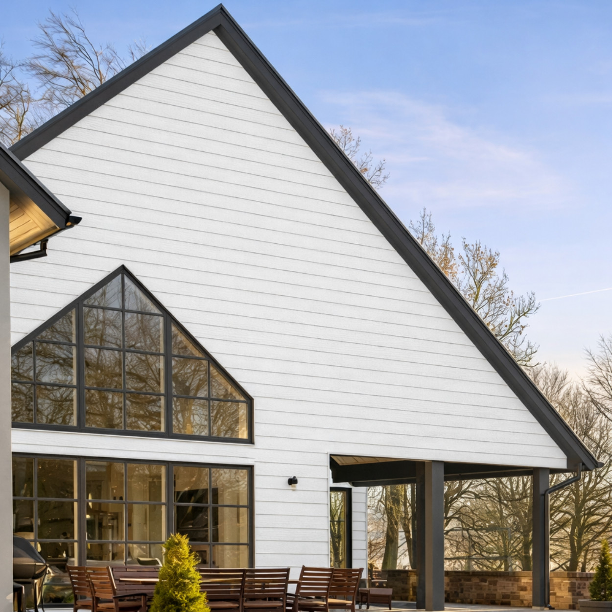 HardiePlank® VL Gevelbekleding Cedar Houtnerf Arctic White